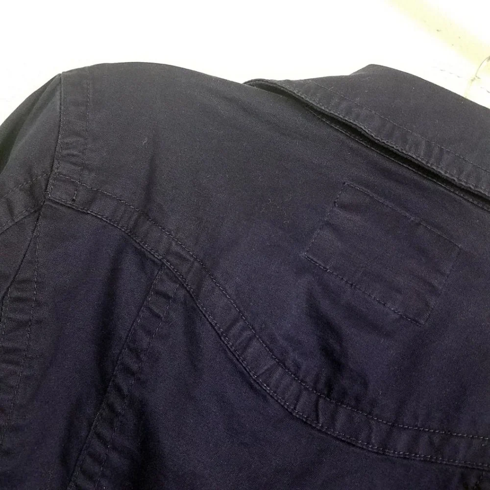 Live A Little L.A.L. Navy Blue Brass Women's Coat Street Moto Jacket - Picture 7 of 8